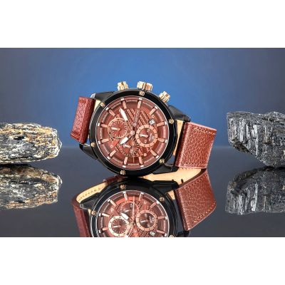 6. Men's Watch Giewont Chronograph Sapphire Black Brown GW8810-A3