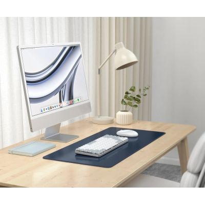 7. Satechi Premium Desk Mat in Vegan Leather (Blue)