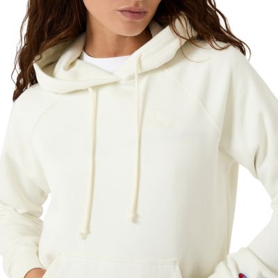 4. Champion Women's Hooded Sweatshirt Cream 118160 WW049