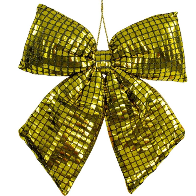 16. GOLD DECORATIVE BOW 30x34CM MICA