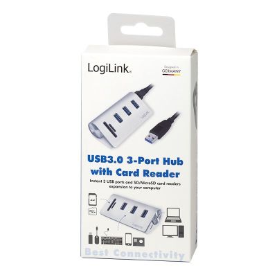 9. LogiLink CR0045 USB 3.2 Gen 1 (3.1 Gen 1) Type-A Hubs and Concentrators 5000 Mbit/s Silver