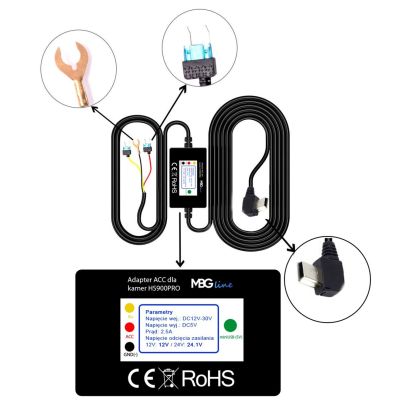 6. MBG LINE HS900 PRO Sony mirror video recorder + parking adapter