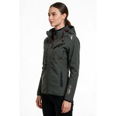 6. Geographical Norway Reine Gray/Black Lady 007 women's softshell jacket (WU6099F/GN Grey/Black)