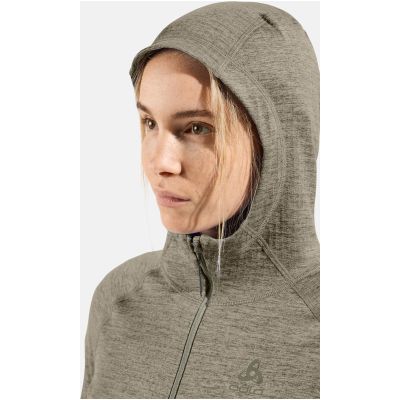 2. Women's ODLO TENCIA Mid Layer Hoody Full Zip, Beige