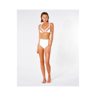 2. RIP CURL Wave Shapers Stripe Banded Tri Bikini Top – White