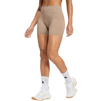 Women's adidas Workout Essentials 4 inch beige shorts JX3926
