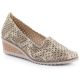 Women's wedge shoes with openwork snake print, beige, Potocki SZ12306