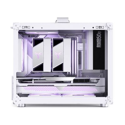 4. Jonsbo C6 MAX PC Case, Mini Case, Micro-ATX, Tempered Glass - White