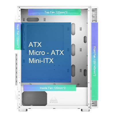 8. Montech X3 TG RGB white computer case