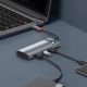 17. Baseus Metal Gleam Series multifunctional USB HUB 7in1 Type C HDMI TF PD card reader gray (WKWG020113)