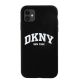 8. DKNY Liquid Silicone White Printed Logo MagSafe Case for iPhone 11/Xr - Black