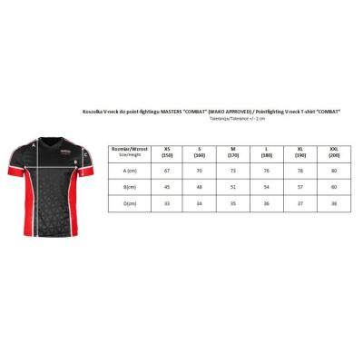 4. V-neck point-fighting shirt MASTERS "COMBAT" (WAKO APPROVED)