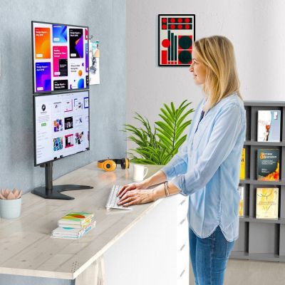 28. TECHLY VERTICAL DESK STAND FOR 2 MONITORS 13-27" LCD 10KG