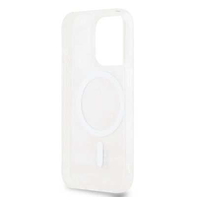 9. DKNY IML Checkered Mono Pattern & Printed Stripes MagSafe case for iPhone 15 Pro Max - pink