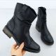 9. Rieker Z6883-00 Black Ruched Leather Women’s Ankle Boots