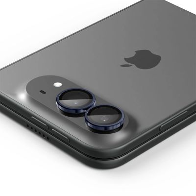 4. Spigen Optik Pro Glas.tR EZ Fit 2-Pack Tempered Glass Camera Screen Protector for iPhone Duo - Navy Blue