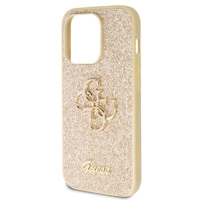6. Guess GUHCP14LHG4SGD case for iPhone 14 Pro - gold Glitter Script Big 4G