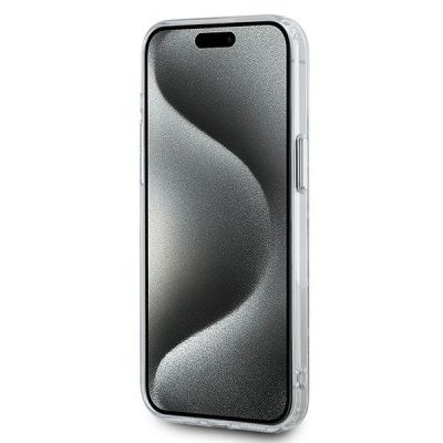 5. Karl Lagerfeld IML Monogram Karl & Choupette Head MagSafe Case for iPhone 15 Pro Max - Clear
