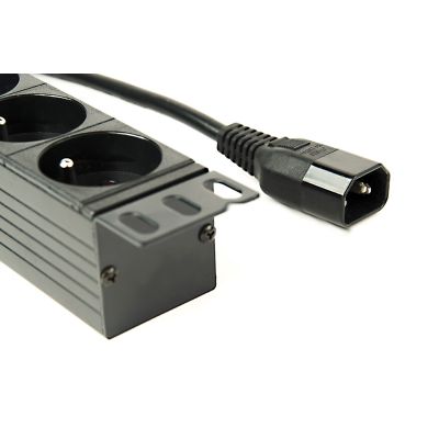 9. GEMBIRD 19" Rack Power Strip PDU EG-PDU-014-FC14, 1U, 16 A, 8 French Sockets, C14 Plug, 3 m Cable