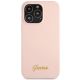 3. Guess GUHCP13XLSLMGLP iPhone 13 Pro Max 6.7" light pink/light pink hardcase Silicone Script Gold Logo