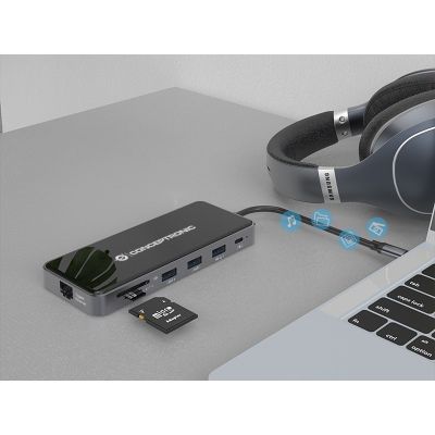 5. Conceptronic DONN15G - Docking Station - USB-C 3.2 Gen 1 - VGA, 2 x HDMI - GigE