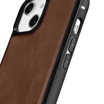 7. iCarer Leather Oil Wax Genuine Leather Case for iPhone 14 Plus (MagSafe Compatible) Brown (WMI14220719-BN)