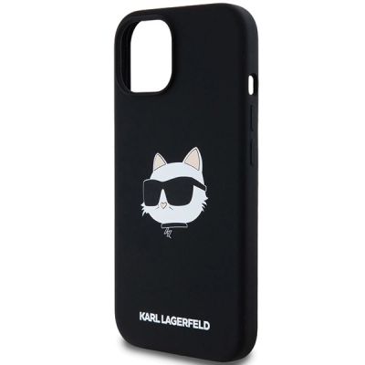 6. Karl Lagerfeld Silicone Choupette Head MagSafe Case for iPhone 15 Plus / 14 Plus - Black