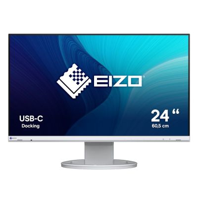 Eizo FlexScan EV2480-WT monitor - 60 cm (23.8 Zoll), LED, IPS-Panel, Höhenverstellung, Pivot, Lautsprecher, USB-C, DisplayPort, HDMI