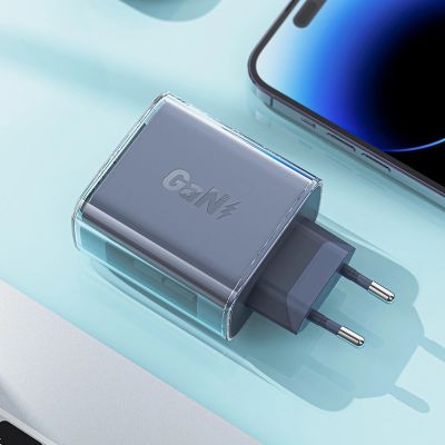 4. Acefast charger GaN 65W 3 ports (1xUSB, 2xUSB C) pink (A45)