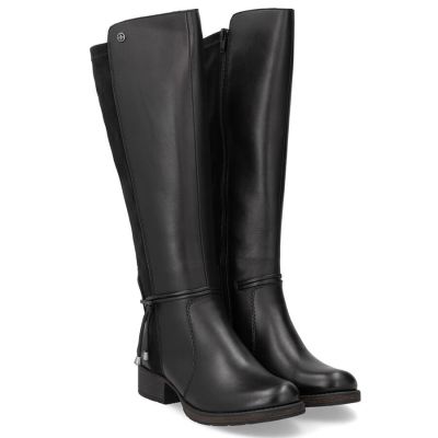 24. Women’s black leather officer-style boots, insulated Rieker Z9564-00