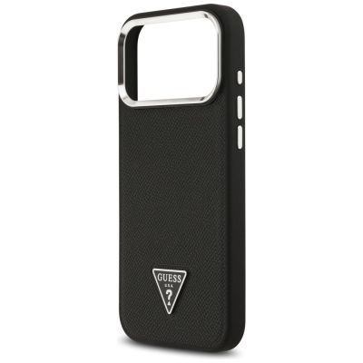 6. Guess Grained Triangle Logo MagSafe case for iPhone 17 Pro Max - black