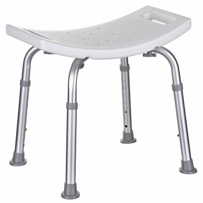 Rectangular shower stool with adjustable height