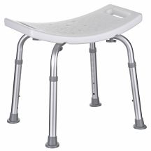 Rectangular shower stool with adjustable height