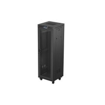 Floor-standing installation rack cabinet 19" 37U 600X600 black perforated door LCD LANBERG (flat pack)