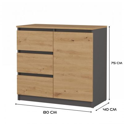 4. CHEST OF DRAWERS 1 DOOR 3 DRAWERS ANT/ART TABLETOP ART SET