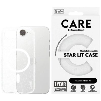 CARE by PanzerGlass Flagship Urban Combat StarLight White MagSafe iPhone 16e Case - Clear
