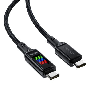3. Acefast C7-03 USB-C USB-C 100W 1.2m cable with display - black