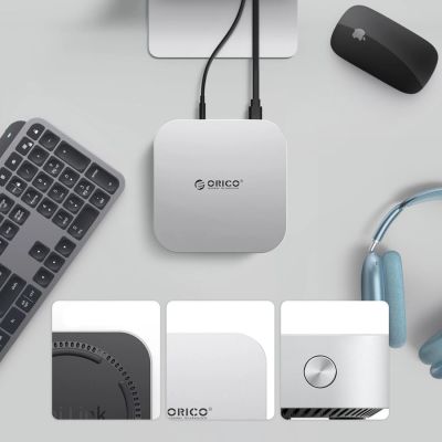 6. Orico MiniLink 9-in-1 Docking Station with M.2 SSD Hard Drive Bay - Silver