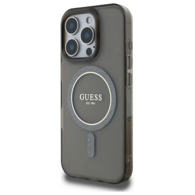 2. Guess IML Glitter Circle MagSafe case for iPhone 16 Pro Max - black
