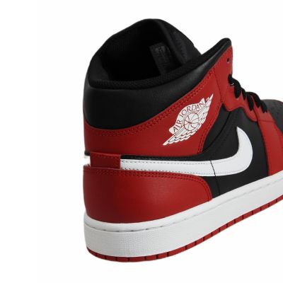 7. Air Jordan 1 Mid Men's Basketball Shoe Black/Gym Red/White - DQ8426-061