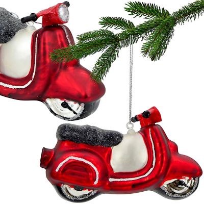 GLASS MOULDED ORNAMENT MOTORBIKE SASKA GIFT & DECOR