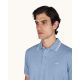 3. Paul&Shark Men's Cotton Button-Up Polo Shirt, Steel Blue 25411205-991