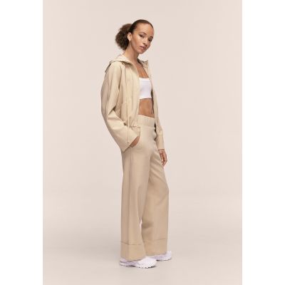 4. CASALL Aria Turn Up Straight Jogger Women's Pants, Beige