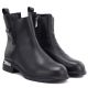 8. Women's black leather ankle boots D&A S.Barski MK62-7025