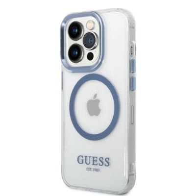 2. Guess GUHMP14XHTRMB iPhone 14 Pro Max 6.7" blue/blue hard case Metal Outline Magsafe