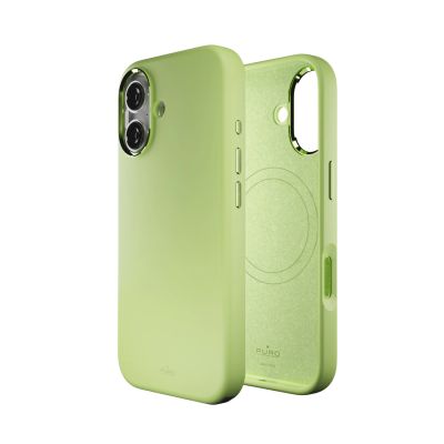 4. Puro Icon Mag Pro Liquid Silicone Case for iPhone 17, MagSafe Compatible, with Camera Protection and Aluminum Buttons - Green