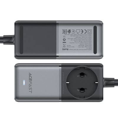 8. Acefast Z2 GaN 75W PD desktop charger 3x USB-C 2x USB-A - black and gray