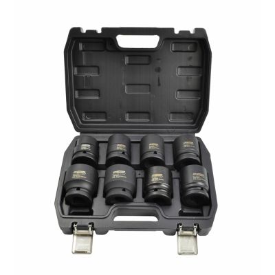 AWTOOLS IMPACT SOCKET SET 3/4" 8 pcs/24-38mm SHORT BLACK LINE