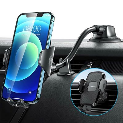 2. Joyroom car phone holder with flexible arm for dashboard or windshield, black (JR-ZS259)