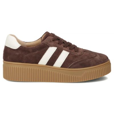 3. Women's brown leather and suede platform shoes Filippo DP6776
